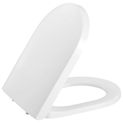 Pressalit Soft Close D-shaped Universal Toilet Seat | Commercial Washrooms