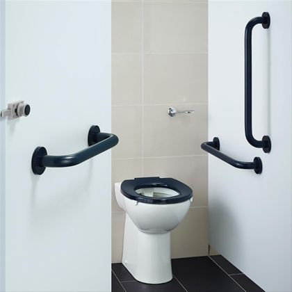 Armitage Shanks Contour 21+ Doc M Ambulant Back to Wall Pack, Blue Rails | Commercial Washrooms