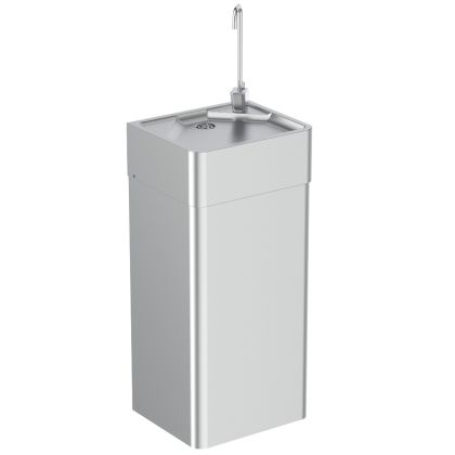 Armitage Shanks Purita Fountain, 26 x 31cm, Stainless Steel - with 70cm pedestal | Commercial Washrooms