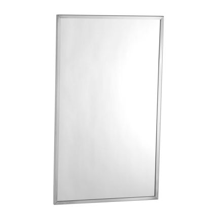 Bobrick Tempered Glass Mirror with Stainless Steel Channel Frame