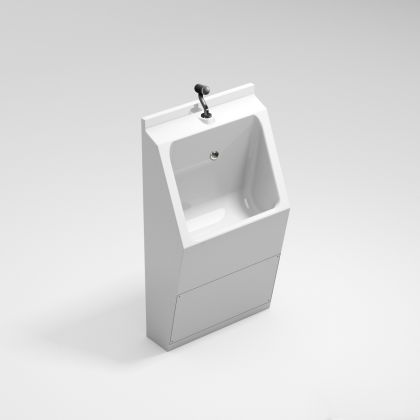 White GRP Single User Floor Standing Urinal Trough