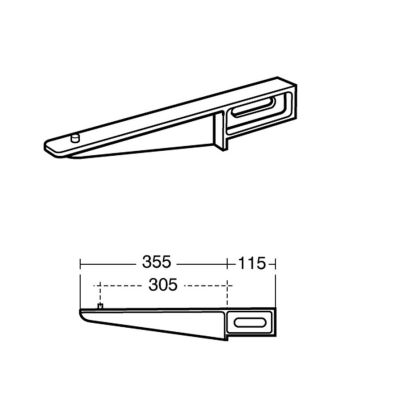 Armitage Shanks Built In Aluminium Brackets Pair Commercial Washrooms