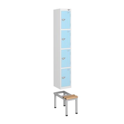 Steel Locker Stand with Seat for a Single Unit | Commercial Washrooms