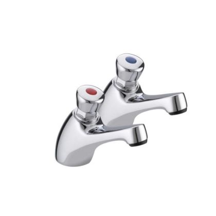 Bristan Pair of Chrome Non Concussive Basin Taps | Bristan