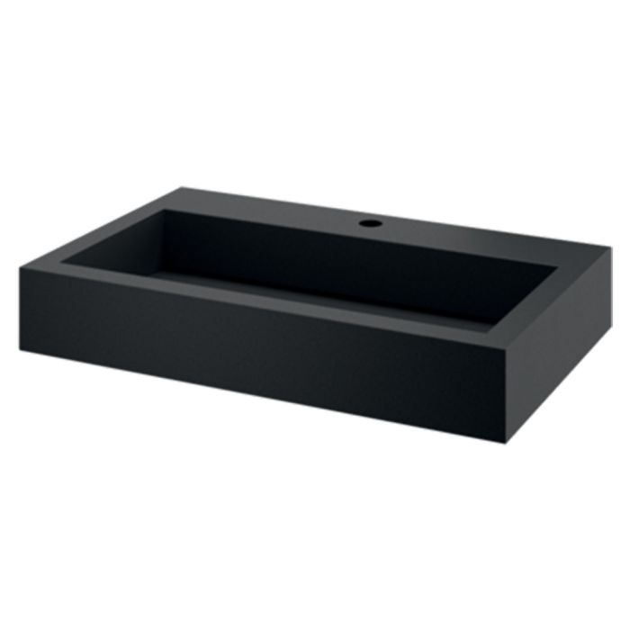 AQUEDUTO Matte Black Wall-Mounted Washbasin | Delabie 