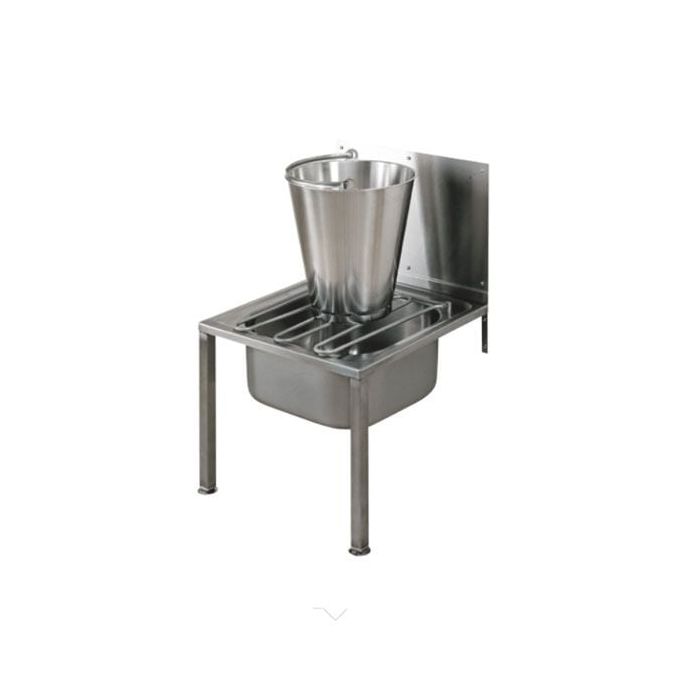 KWC DVS Bucket Sink with Hinged Grating, Support Legs, and Splash Back