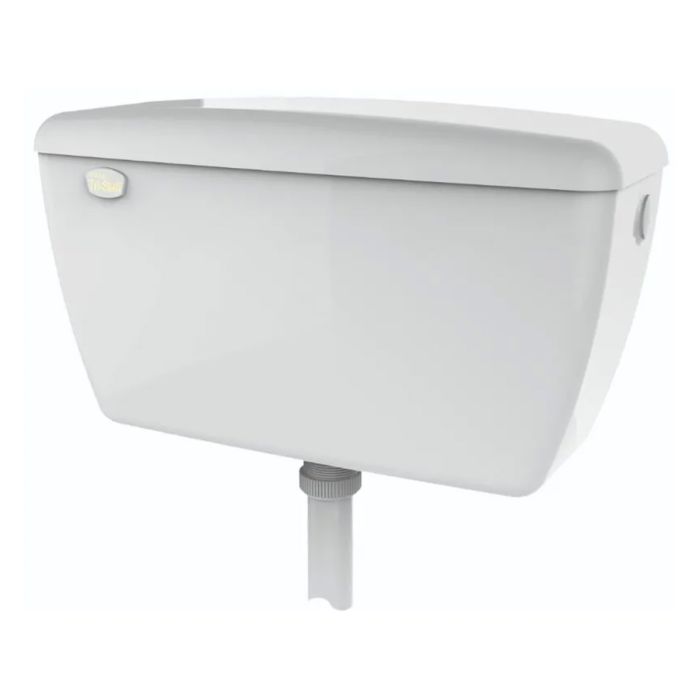 Tri-Shell Automatic Expsosed Cistern, White | Thomas Dudley 