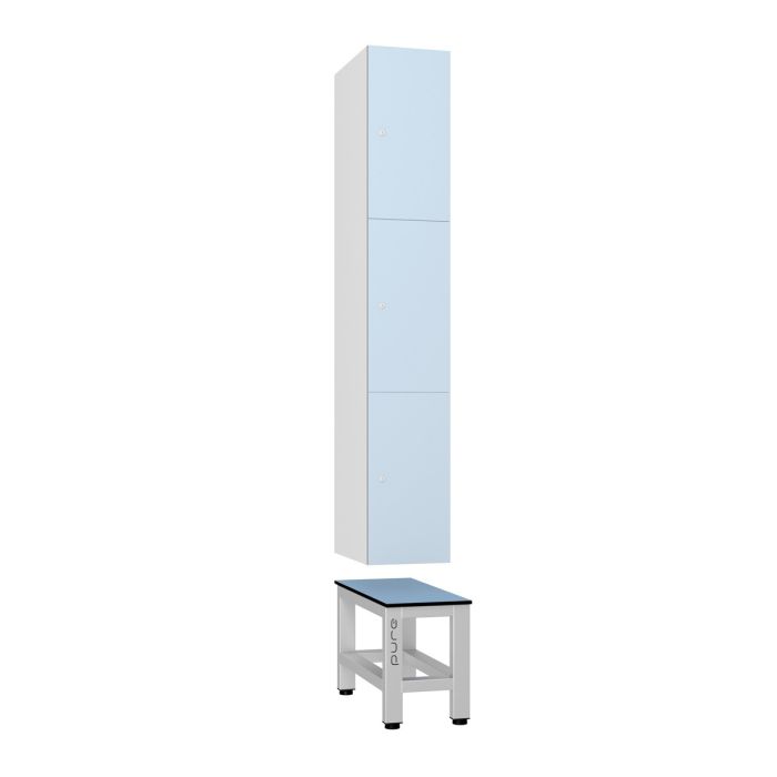 Aluminuim Locker Stand with Seat for Single Unit | Commercial Washrooms