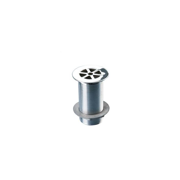 Wirquin Long Solid Grid Waste 1.1/4" Chrome Plated - Unslotted for Basins with no Overflow