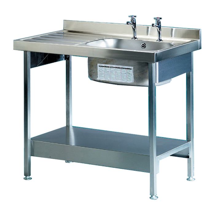 Burgundy Catering Sink - 1000mm, Left Hand Drainer | Pland