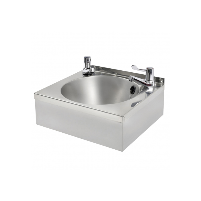 KWC DVS Model “B” Square Polished Stainless Steel Washbasin - Lever Taps