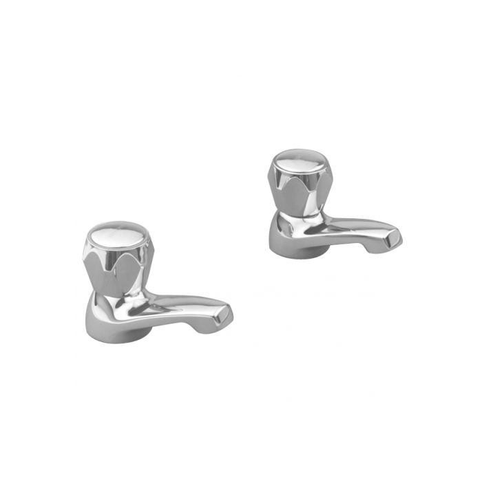 KWC DVS Chrome Fluted Basin Taps (Pair)