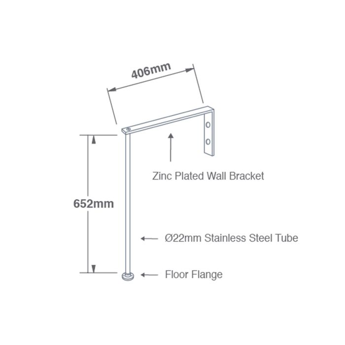 25" Stainless Steel Belfast Sink Legs & Brackets (x2) 