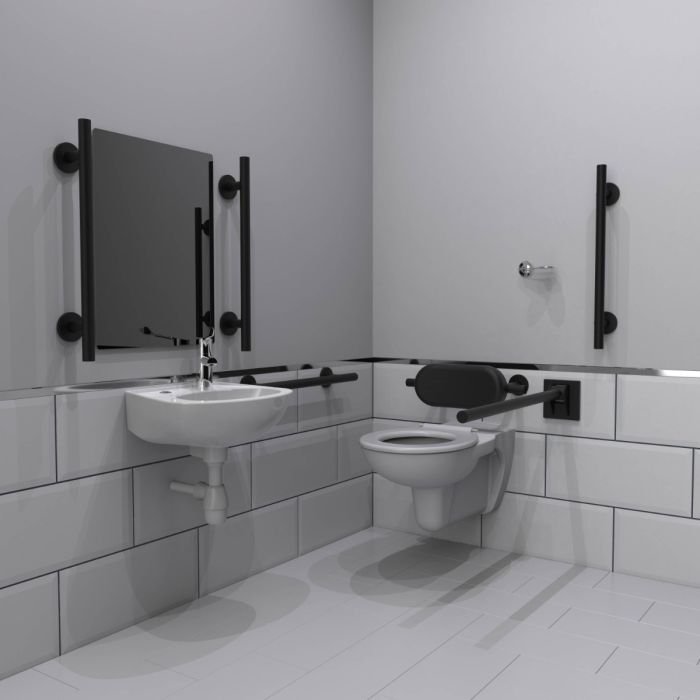 Fitzroy Of London Luxury Wall Hung Doc M Toilet Pack - Matt Black | Commercial Washrooms