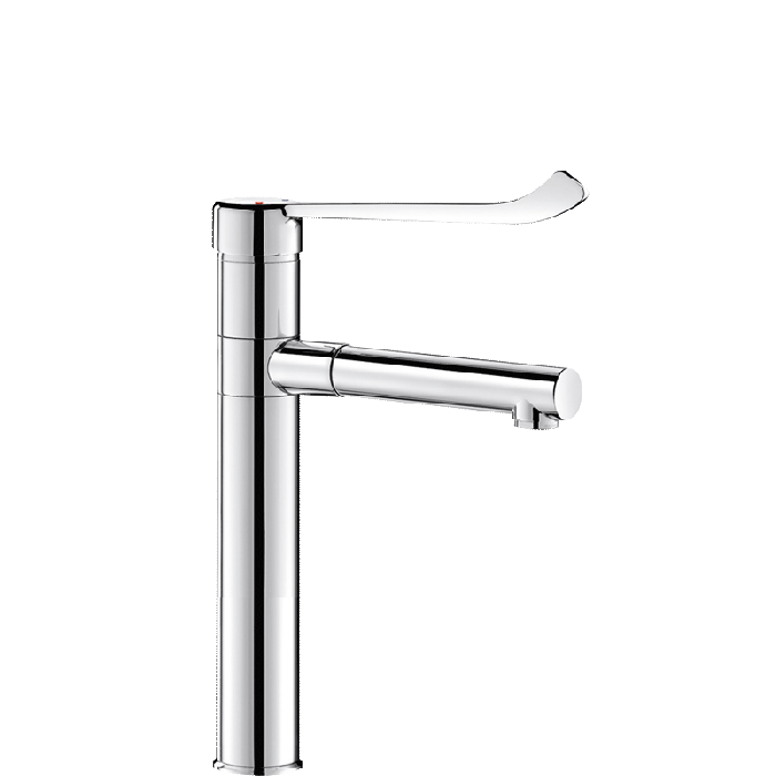 Delabie Mechanical Basin Mixer Tap with Removable Swivelling Stainless Steel Spout | Commercial Washrooms