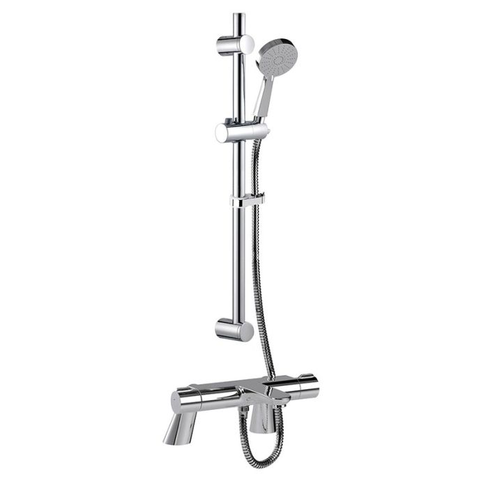 Puro Safe Touch Thermostatic Bath Shower Mixer With Flexible Slide Rail Kit | Commercial Washrooms