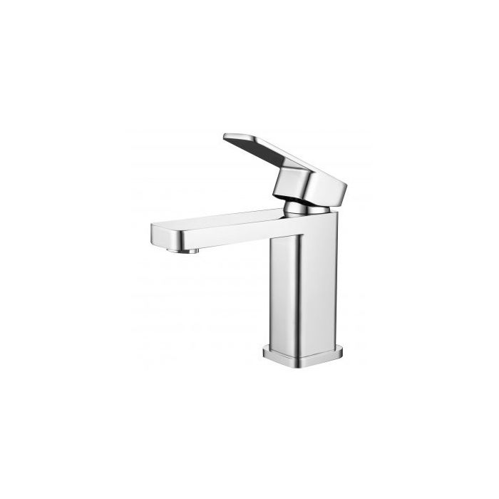 RAK-Compact Eco Square Chrome Mono Basin Mixer with Clicker waste | Commercial Washrooms