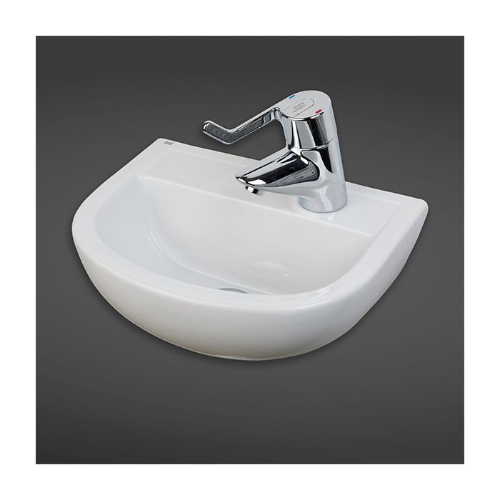 RAK-Compact 38cm Special Needs Basin with Right Hand Taphole | Commercial Washrooms