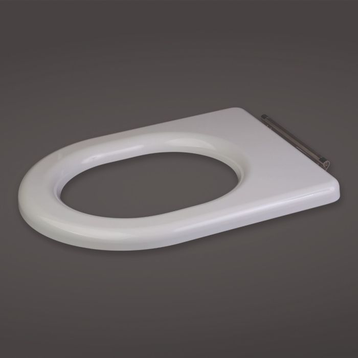 White RAK-Compact Special Needs Seat Ring for Rimless Toilet Pans | Commercial Washrooms