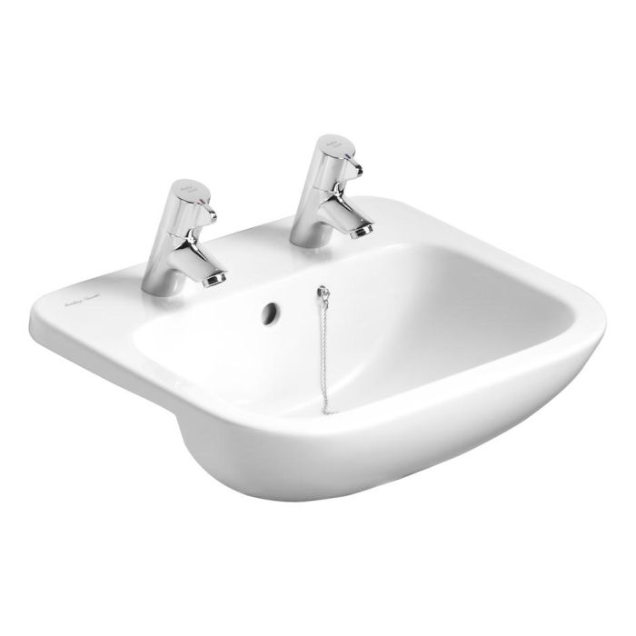 Armitage Shanks Profile 21 500mm Semi Recessed Washbasin - 2 tap holes with overflow and chainstay