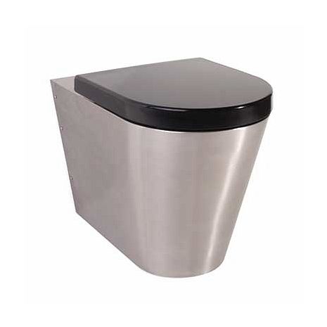 Twyford Stainless Steel back-to-wall toilet pan (optional seat and cover)