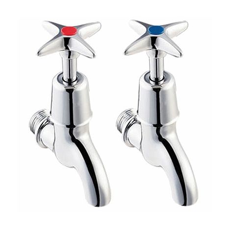 Twyford cross-head bib taps 1/2" Chrome Plated | Twyford