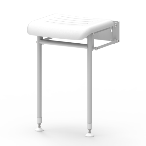 Fitzroy Of London Compact Padded Hinged Shower Seat With Support Legs | Commercial Washrooms