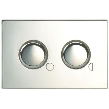 Twyford Mini Plate - Dual Flush Air Operated Push Flushplate (Chrome Plated)