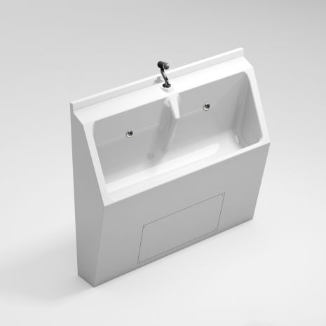 White GRP Two User Floor Standing Urinal Trough