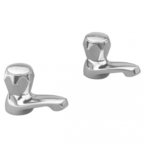 KWC DVS Chrome Fluted Basin Taps (Pair)