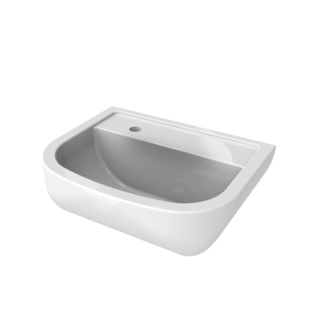 NymaCARE 450mm White Premium Basin - Left hand tap hole | Commercial Washrooms