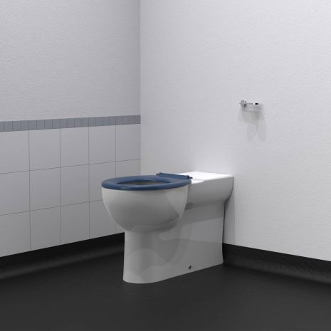 Fitzroy Of London  Premium Rimless Back To Wall Doc M Ware Set with Ring Only Seat - Dark Blue | Commercial Washrooms