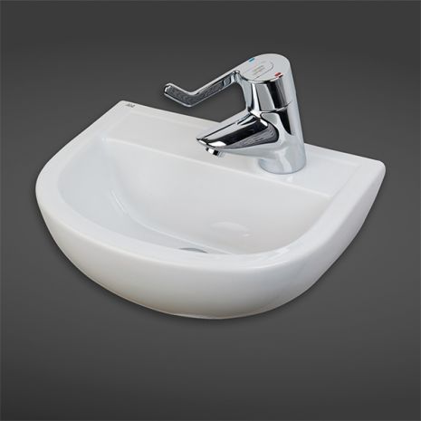 RAK-Compact 38cm Special Needs Basin with Right Hand Taphole | Commercial Washrooms