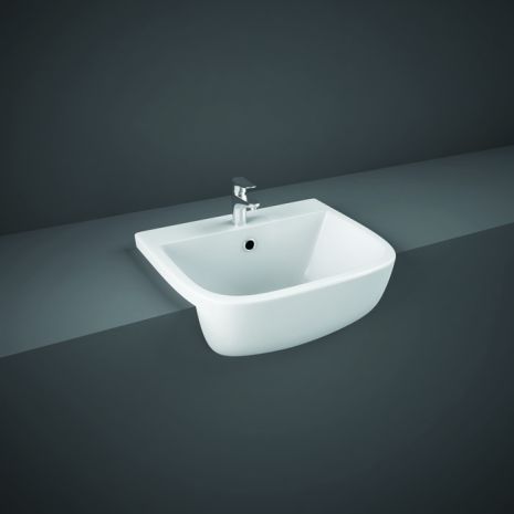 RAK-Series 600 42cm Semi Recessed Basin with 1 Tap Hole