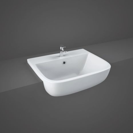 RAK-Series 600 52cm Semi Recessed Basin with 1 Tap Hole | Commercial Washrooms