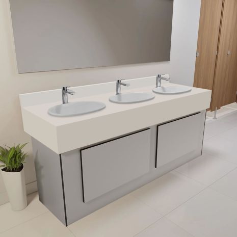 Solid Surface Vanity Unit with Inset Basins