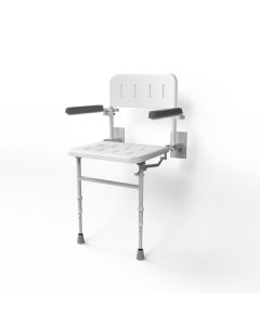 Fitzroy Of London Wall Mounted Shower Seat with Back, Arms and Legs