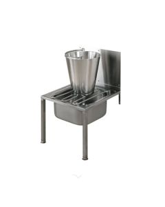 KWC DVS Bucket Sink with Hinged Grating, Support Legs, and Splash Back