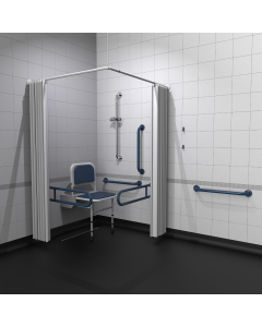 Fitzroy Of London Grab Rail Only Doc M Shower Pack with Concealed Fixings - Dark Blue | Commercial Washrooms