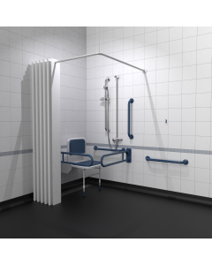 Fitzroy Of London  Exposed Valve Doc M Shower Pack Stainless Steel With Concealed Fixings - Dark Blue | Commercial Washrooms