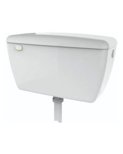 Tri-Shell Automatic Expsosed Cistern, White | Thomas Dudley 