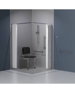 Polished Stainless Steel Rail Only Doc M Shower Pack with Luxury Grab Rails