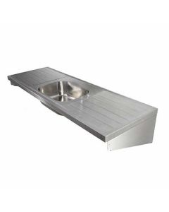 Twyford Hospital Sink with Single Sink & 2 Drainers (1800mm)