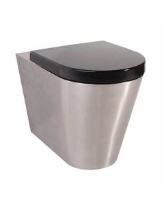 Twyford Stainless Steel back-to-wall toilet pan (optional seat and cover)