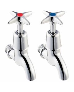 Twyford cross-head bib taps 1/2" Chrome Plated | Twyford