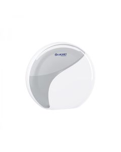 Mini Jumbo White ABS Plastic Toilet Roll Dispenser | Commercial Washrooms