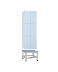 Aluminuim Locker Stand with Seat for 2 Units | Commercial Washrooms