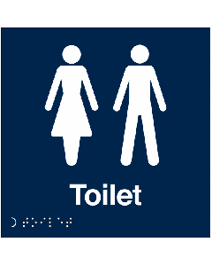 Unisex Braille Toilet Sign - Plastic