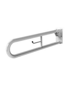 Fitzroy Of London (formerly known as NYMAS Group) Trombone Lift and Lock Steel Hinged Support Rail With Toilet Roll Holder - 800mm, White | NymaPRO