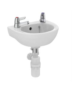 2 tap holes Armitage Shanks Sandringham 21 Small Washbasin (35cm)